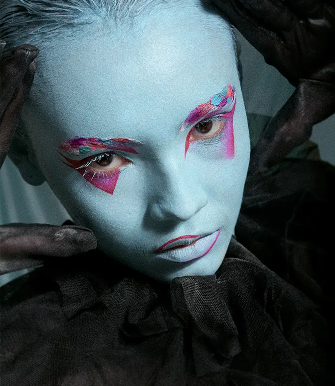 Fotografía editorial mujer maquilada como la pelicula la Novia de Jack